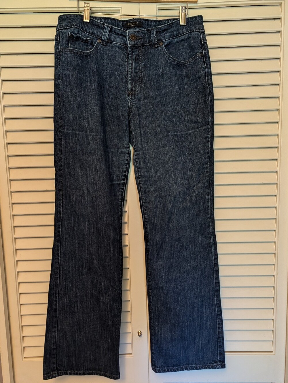 Nine West Dark Blue Jeans Mid Rise Size 10 Bleecker Boot Cut Women's